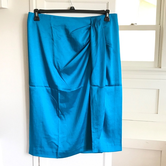 J. Crew Dresses & Skirts - J. CREW Satin Sarong Skirt Turquoise Blue NWT Women’s Plus Size 16